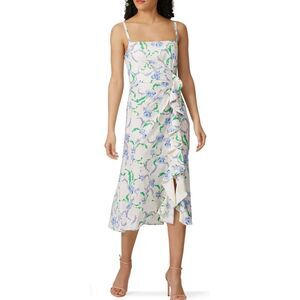 Prabal Gurung Floral Side Ruffle Dress Rent the runway preloved 6 $375